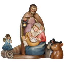 Presepio gruppo con base (bue, asinello e angelo)