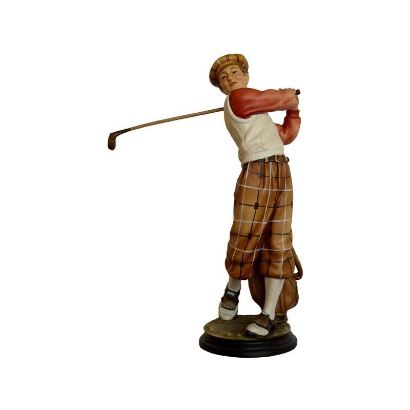 Golfista d´epoca con sacca