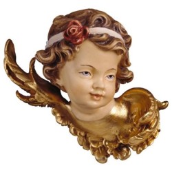 Angel head with rose left side