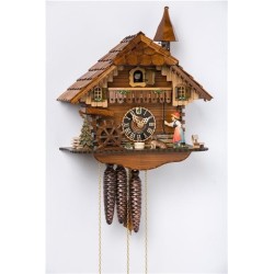 Cuckoo clock with woman and dog