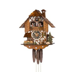 Cuckoo clock with woodcutter and dancers