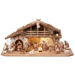 ZI Nativity set 20 pcs - Alpine stable with lighting